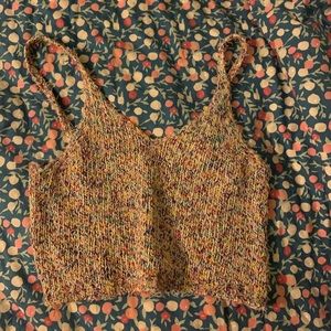 urban outfitters colorful knit cropped tank top